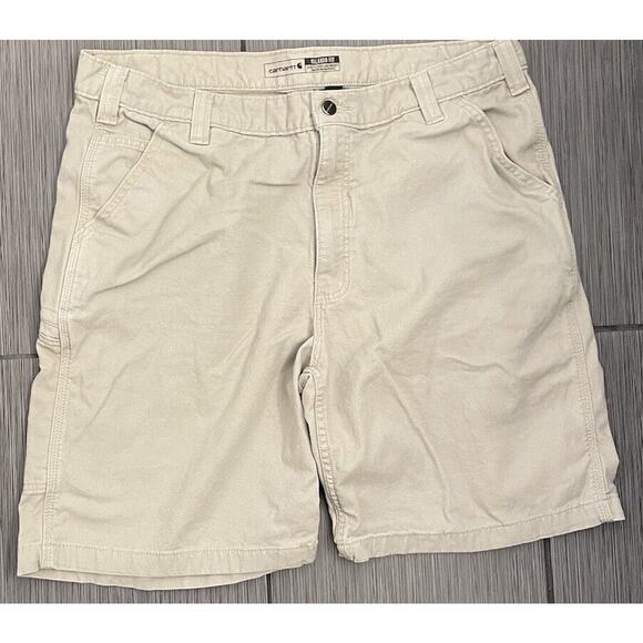 Carhartt Mens Relaxed Fit Canvas Utility 9” Work Hiking Shorts Rugged Flex - Picture 1 of 6